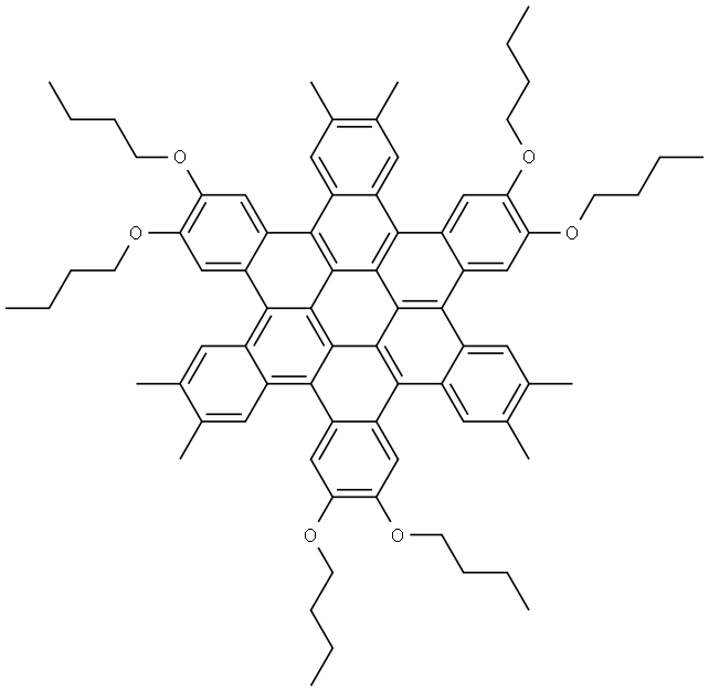 2,3,10,11,18,19-hexabutoxy-6,7,14,15,22,23-hexamethyltrinaphtho[1,2,3,4-fgh:1',2',3',4'-pqr:1'',2'',3'',4''-za1b1]trinaphthylene Structure