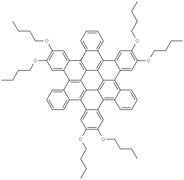 2,3,10,11,18,19-hexabutoxytrinaphtho[1,2,3,4-fgh:1',2',3',4'-pqr:1'',2'',3'',4''-za1b1]trinaphthylene Structure