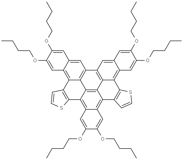 5,6,11,12,18,19-hexabutoxydibenzo[4,5:8,9]naphtho[1',2',3',4':12,1]peryleno[2,3-b:10,11-b']dithiophene Structure