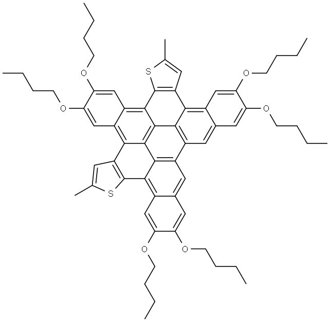 5,6,11,12,18,19-hexabutoxy-2,15-dimethyldibenzo[4,5:8,9]naphtho[1',2',3',4':12,1]peryleno[2,3-b:10,11-b']dithiophene Structure