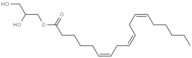 6,9,12-Octadecatrienoic acid, 2,3-dihydroxypropyl ester, (6Z,9Z,12Z)- Structure