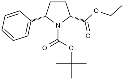 (2R,5S)-1-tert-butyl 2-ethyl 5-phenylpyrrolidine-1,2-dicarboxylate 구조식 이미지