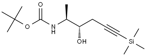 tert-butyl N-[(2S,3S)-3-hydroxy-6-trimethylsilylhex-5-yn-2-yl]carbamate Structure