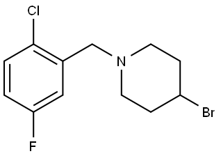 4-Bromo-1-[(2-chloro-5-fluorophenyl)methyl]piperidine Structure