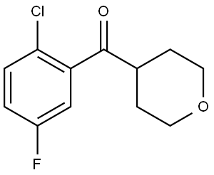 (2-Chloro-5-fluorophenyl)(tetrahydro-2H-pyran-4-yl)methanone Structure