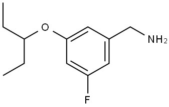 3-(1-Ethylpropoxy)-5-fluorobenzenemethanamine Structure