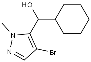 (4-bromo-1-methyl-1H-pyrazol-5-yl)(cyclohexyl)methanol Structure