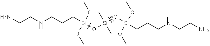 POLY(DIMETHYLSILOXANE BIS[[3-[(2-AMINOETHYL)AMINO]PROPYL]DIMETHOXYSILY] ETHER) Structure