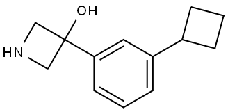 3-(3-Cyclobutylphenyl)-3-azetidinol Structure