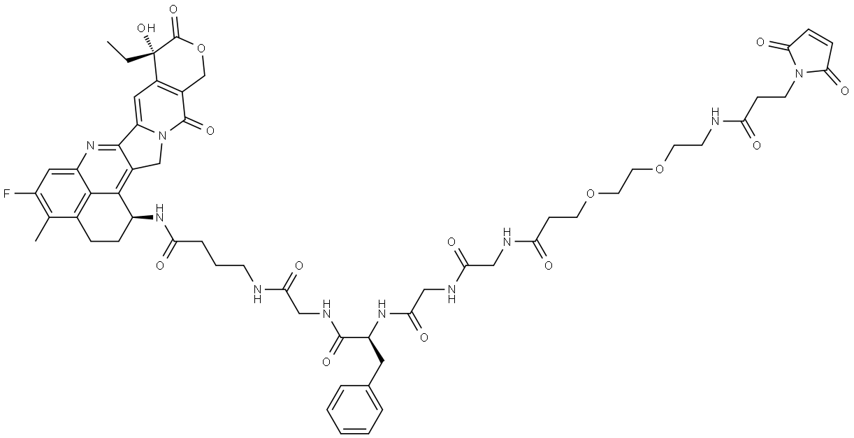 Mal-PEG2-Gly-Gly-Phe-Gly-Exatecan Structure