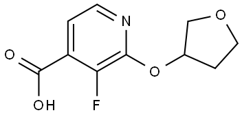 3-Fluoro-2-[(tetrahydro-3-furanyl)oxy]-4-pyridinecarboxylic acid Structure