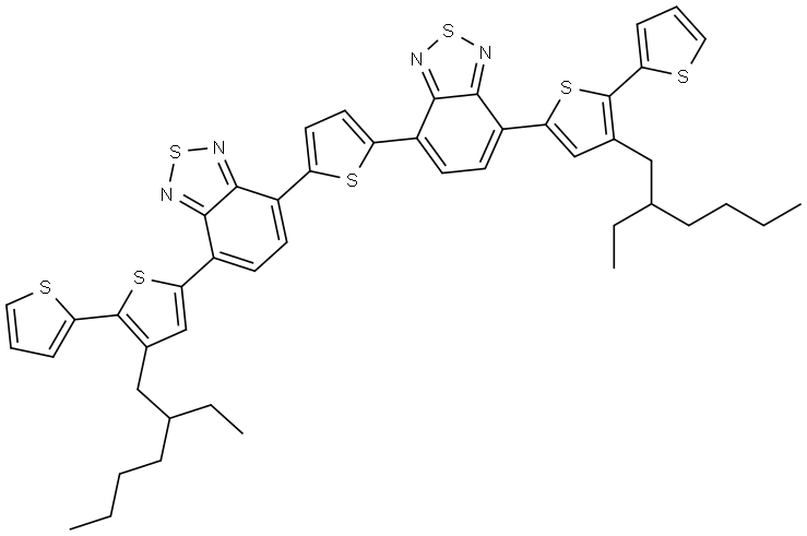 2,1,3-Benzothiadiazole, 4,4′-(2,5-thiophenediyl)bis[7-[3-(2-ethylhexyl)[2,2′-bithiophen]-5-yl]- Structure