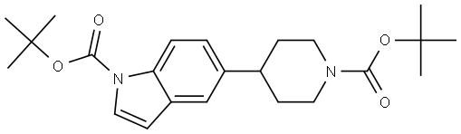 tert-Butyl 5-(1-(tert-butoxycarbonyl)piperidin-4-yl)-1H-indole-1- carboxylate Structure