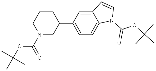 tert-Butyl 5-(1-(tert-butoxycarbonyl)piperidin-3-yl)-1H-indole-1- carboxylate Structure