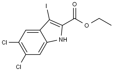 ethyl 5,6-dichloro-3-iodo-1H-indole-2-carboxylate Structure