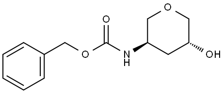 trans-(5-Hydroxy-tetrahydro-pyran-3-yl)-carbamic acid benzyl ester Structure