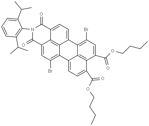 5,11-dibromo-2-(2,6-diisopropylphenyl)-1,3-dioxo-2,3-dihydro-1H-benzo[10,5]anthra[2,1,9-def]isoquinoline-8,9-dicarboxylate Structure