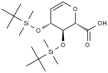 D-lyxo-Hex-5-enonic acid, 2,6-anhydro-5-deoxy-3,4-bis-O-[(1,1-dimethylethyl)dimethylsilyl]- Structure