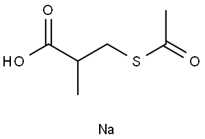 3-(acetylthio)-2-methylpropanoic acid, sodium salt Structure