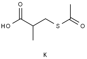 3-(acetylthio)-2-methylpropanoic acid, potassium salt Structure