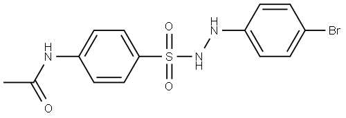 Benzenesulfonic acid, 4-(acetylamino)-, 2-(4-bromophenyl)hydrazide Structure