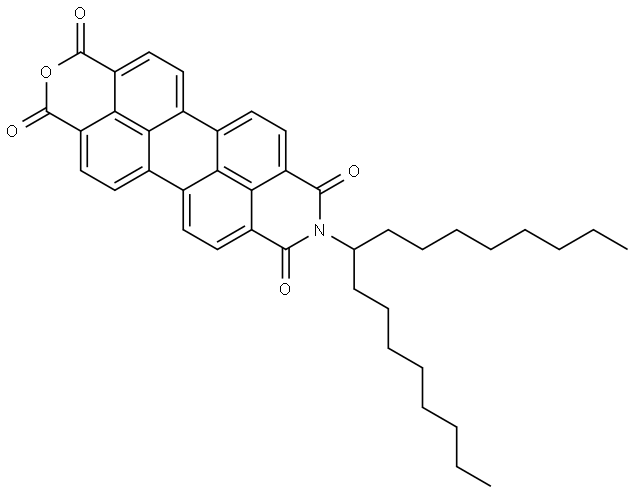 1H-2-Benzopyrano[6',5',4':10,5,6]anthra[2,1,9-def]isoquinoline-1,3,8,10(9H)-tetrone, 10-(1-octylnonyl)- Structure