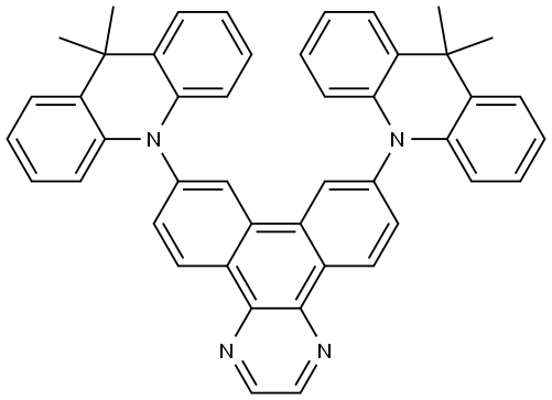 Dibenzo[f,h]quinoxaline, 7,10-bis[9,9-dimethyl-10(9H)-acridinyl]- 구조식 이미지