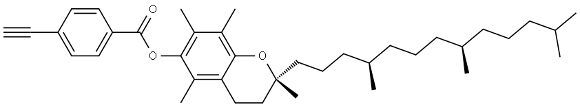 Benzoic acid, 4-ethynyl-, (2R)-3,4-dihydro-2,5,7,8-tetramethyl-2-[(4R,8R)-4,8,12-trimethyltridecyl]-2H-1-benzopyran-6-yl ester Structure