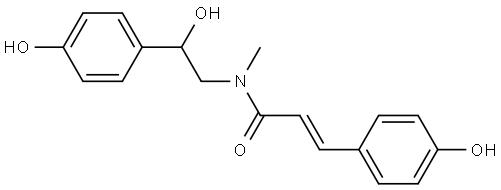 2-Propenamide, N-[2-hydroxy-2-(4-hydroxyphenyl)ethyl]-3-(4-hydroxyphenyl)-N-methyl-, (2E)- Structure