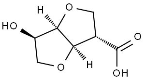 (3S,3aR,6R,6aR)-6-Hydroxyhexahydrofuro[3,2-b]furan-3-carboxylic acid Structure