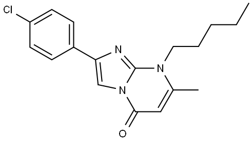 2-(4-chlorophenyl)-7-methyl-8-pentylimidazo[1,2-a]pyrimidin-5(8H)-one Structure