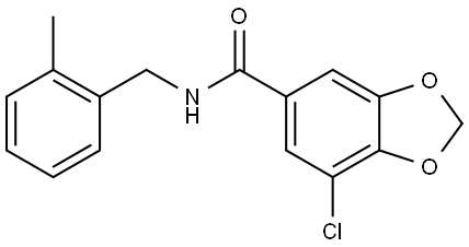 7-Chloro-N-[(2-methylphenyl)methyl]-1,3-benzodioxole-5-carboxamide Structure