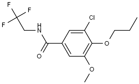 3-Chloro-5-methoxy-4-propoxy-N-(2,2,2-trifluoroethyl)benzamide Structure