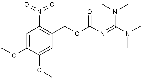 Carbamic acid, N-[bis(dimethylamino)methylene]-, (4,5-dimethoxy-2-nitrophenyl)methyl ester 구조식 이미지