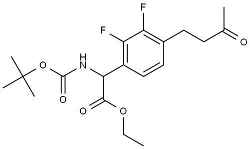 ethyl 2-((tert-butoxycarbonyl)amino)-2-(2,3-difluoro-4-(3-oxobutyl)phenyl)acetate Structure