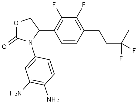 3-(3,4-diaminophenyl)-4-(4-(3,3-difluorobutyl)-2,3-difluorophenyl)oxazolidin-2-one Structure