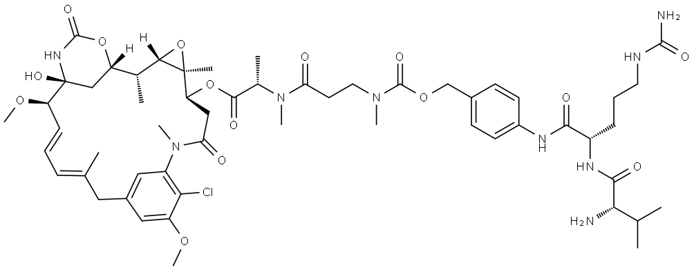 Val-Cit-amide-Cbz-N(Me)-Maytansine Structure