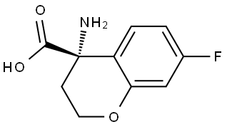 (S)-4-Amino-7-fluoro-3,4-dihydro-2H-1-benzopyran-4-carboxylic acid Structure