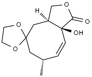 (3AS,7R,9AS,Z)-9A-HYDROXY-7-METHYL-3,3A,4,6,7,9A-HEXAHYDRO-1H-SPIRO[CYCLOOCTA[C]FURAN-5,2'-[1,3]DIOXOLAN]-1-ONE 구조식 이미지