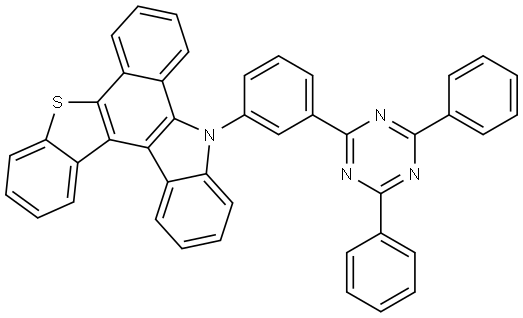 10H-Benzo[a][1]benzothieno[2,3-c]carbazole, 10-[3-(4,6-diphenyl-1,3,5-triazin-2-yl)phenyl]- Structure