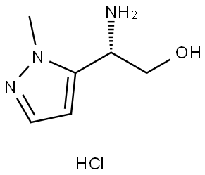 (S)-2-amino-2-(1-methyl-1H-pyrazol-5-yl)ethan-1-ol hydrochloride Structure