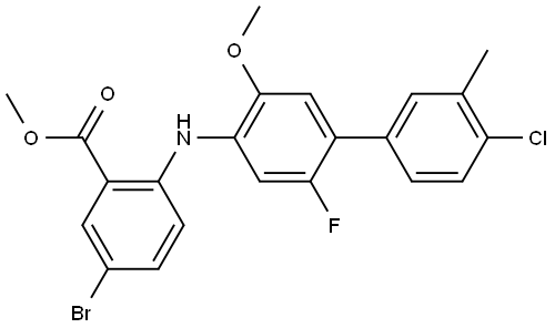 methyl 5-bromo-2-((4'-chloro-2-fluoro-5-methoxy-3'-methyl-[1,1'-biphenyl]-4-yl)amino)benzoate Structure