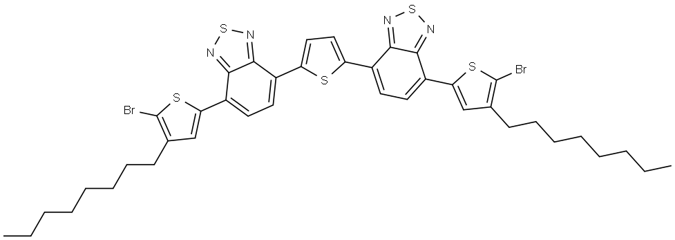 2,1,3-Benzothiadiazole, 4,4'-(2,5-thiophenediyl)bis[7-[5-bromo-4-(2-ethylhexyl)-2-thienyl]- Structure