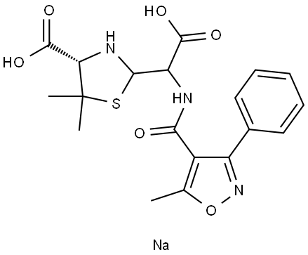 Oxacillin Impurity B Sodium Salt (Mixture of Diastereomers) Structure