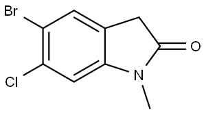 5-bromo-6-chloro-1-methylindolin-2-one 구조식 이미지