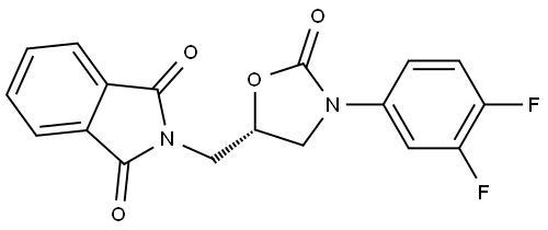 1H-Isoindole-1,3(2H)-dione, 2-[[(5S)-3-(3,4-difluorophenyl)-2-oxo-5-oxazolidinyl]methyl]- Structure