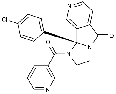 5H-Imidazo[1′,2′:1,2]pyrrolo[3,4-c]pyridin-5-one, 9b-(4-chlorophenyl)-1,2,3,9b-tetrahydro-1-(3-pyridinylcarbonyl)-, (9bR)- Structure