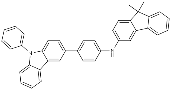 9,9-dimethyl-N-(4-(9-phenyl-9H-carbazol-3-yl)phenyl)-9H-fluoren-3-amine Structure