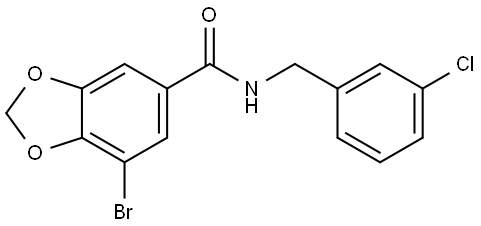 7-Bromo-N-[(3-chlorophenyl)methyl]-1,3-benzodioxole-5-carboxamide Structure