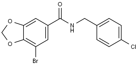 7-Bromo-N-[(4-chlorophenyl)methyl]-1,3-benzodioxole-5-carboxamide Structure